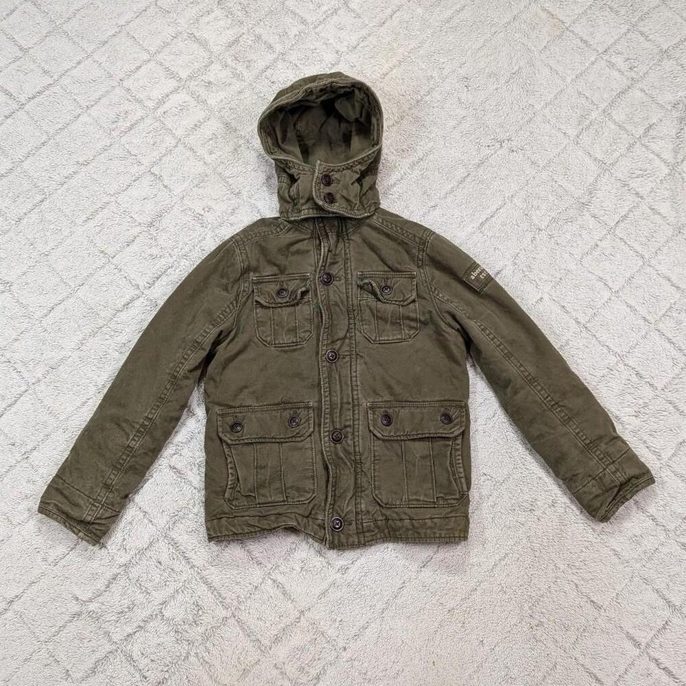 Abercrombie Fitch Jacket Green Military Cargo Hooded